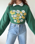 The Abstract Daisy Collared Crewneck (L)