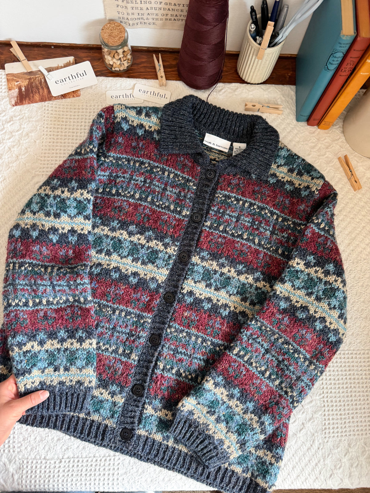 The Autumn Sunset Fair Isle Cardigan (M)