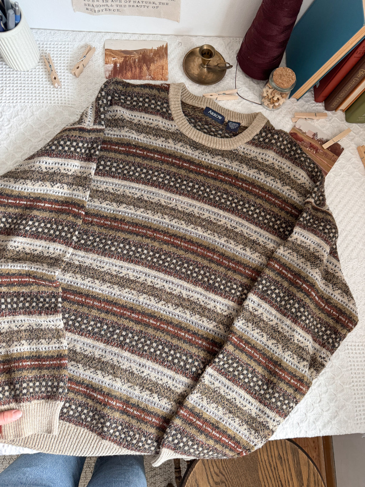 The Mocha Striped Pattern Sweater (LT)