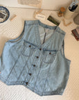 The Light Wash Denim Vest (XL)