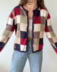 The Trendy Checkered Cardigan (M)