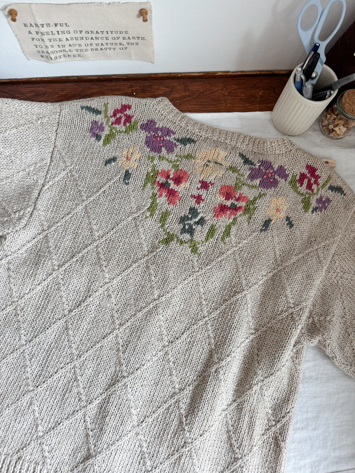 The Floral Bean Cardigan (L)
