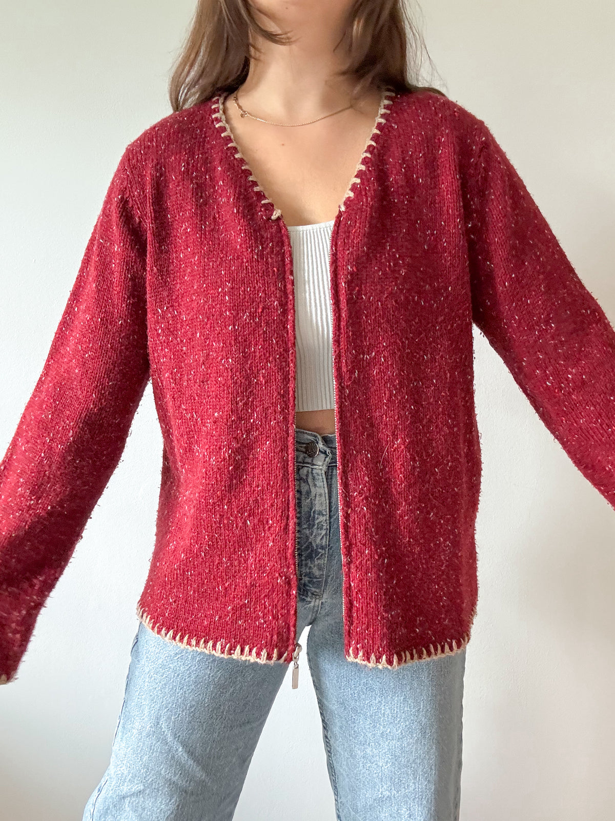 The Cherry Speckled Cardigan (L)