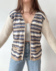 The Grandma Striped Zip Up Cardigan (M)
