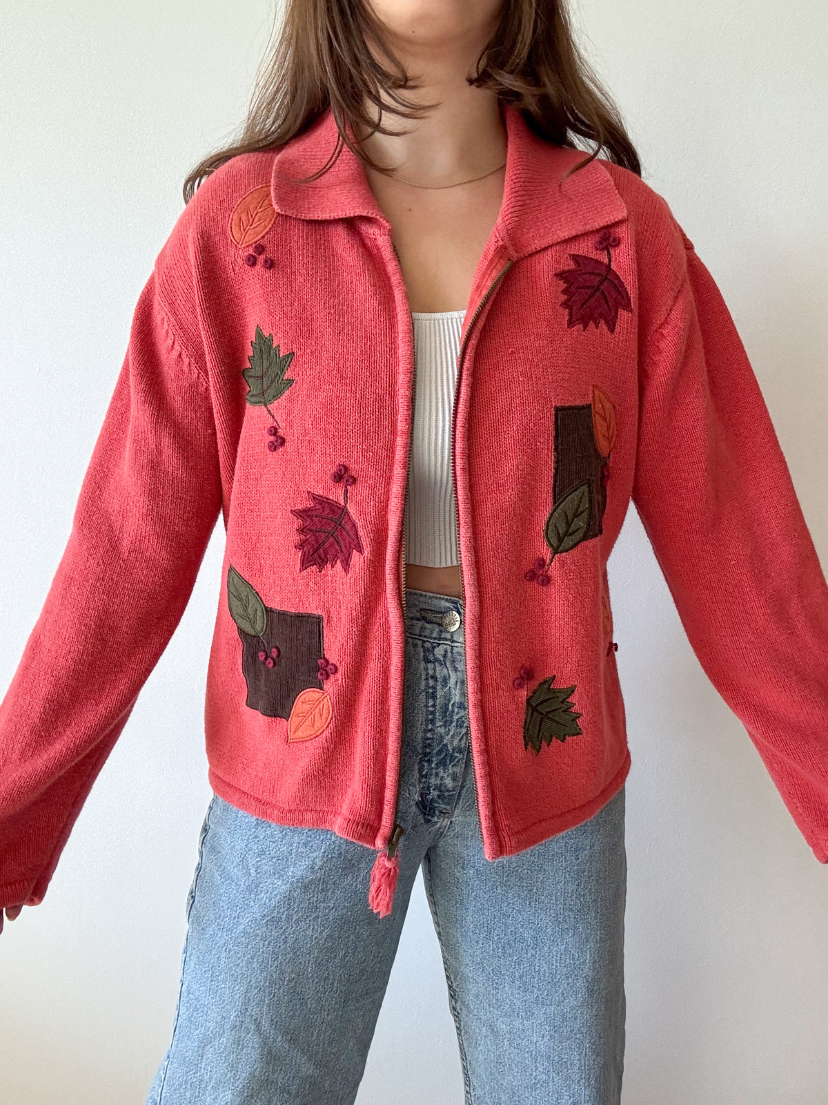 The Coral Leaf Cardigan (M)
