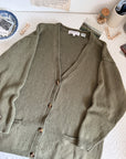 The Cozy Olive Cardigan (L)