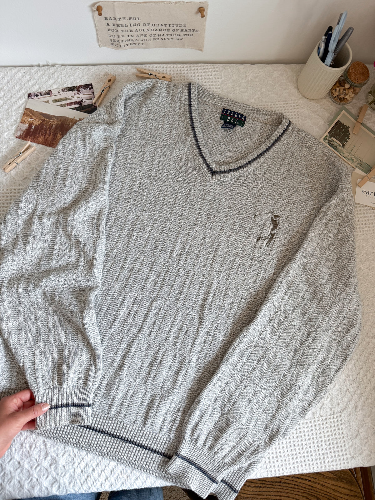 The Cozy Grey Golf Sweater (L)