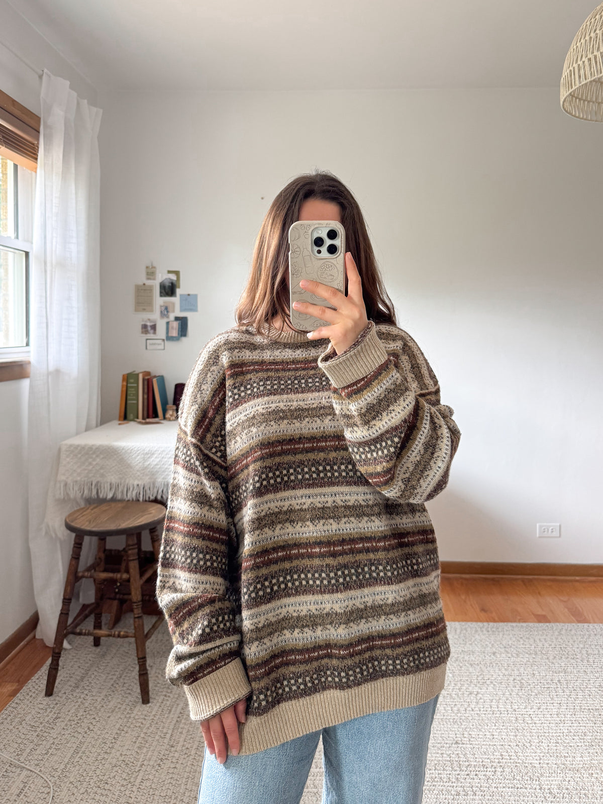 The Mocha Striped Pattern Sweater (LT)