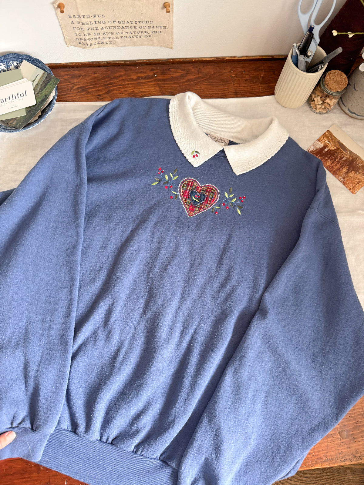The Cherry Heart Collared Crewneck (XXL)