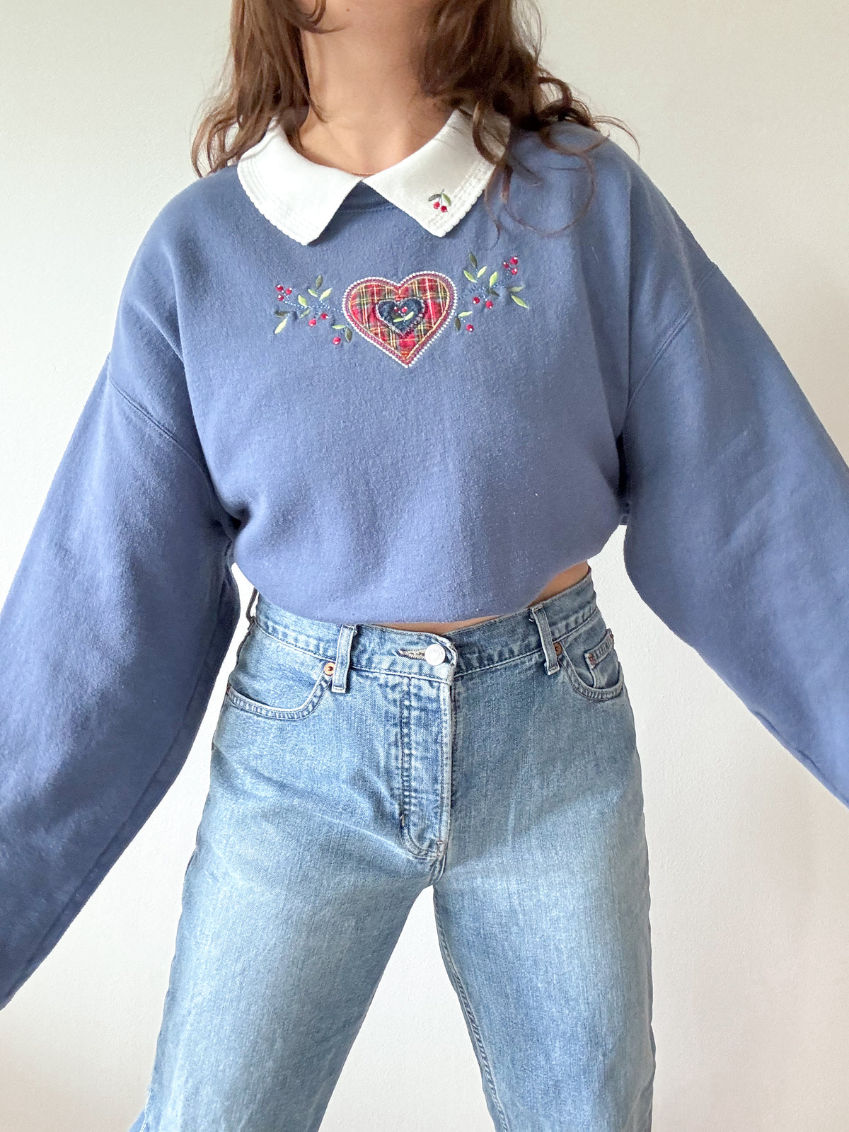 The Cherry Heart Collared Crewneck (XXL)