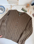 The Dark Olive Cable Cardigan (L)