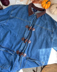 The Dark Wash Denim Toggle Jacket (L)