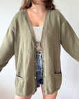 The Cozy Olive Cardigan (L)