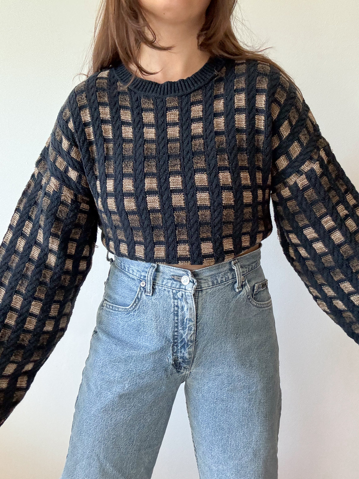 The Navy Squares Sweater (L)