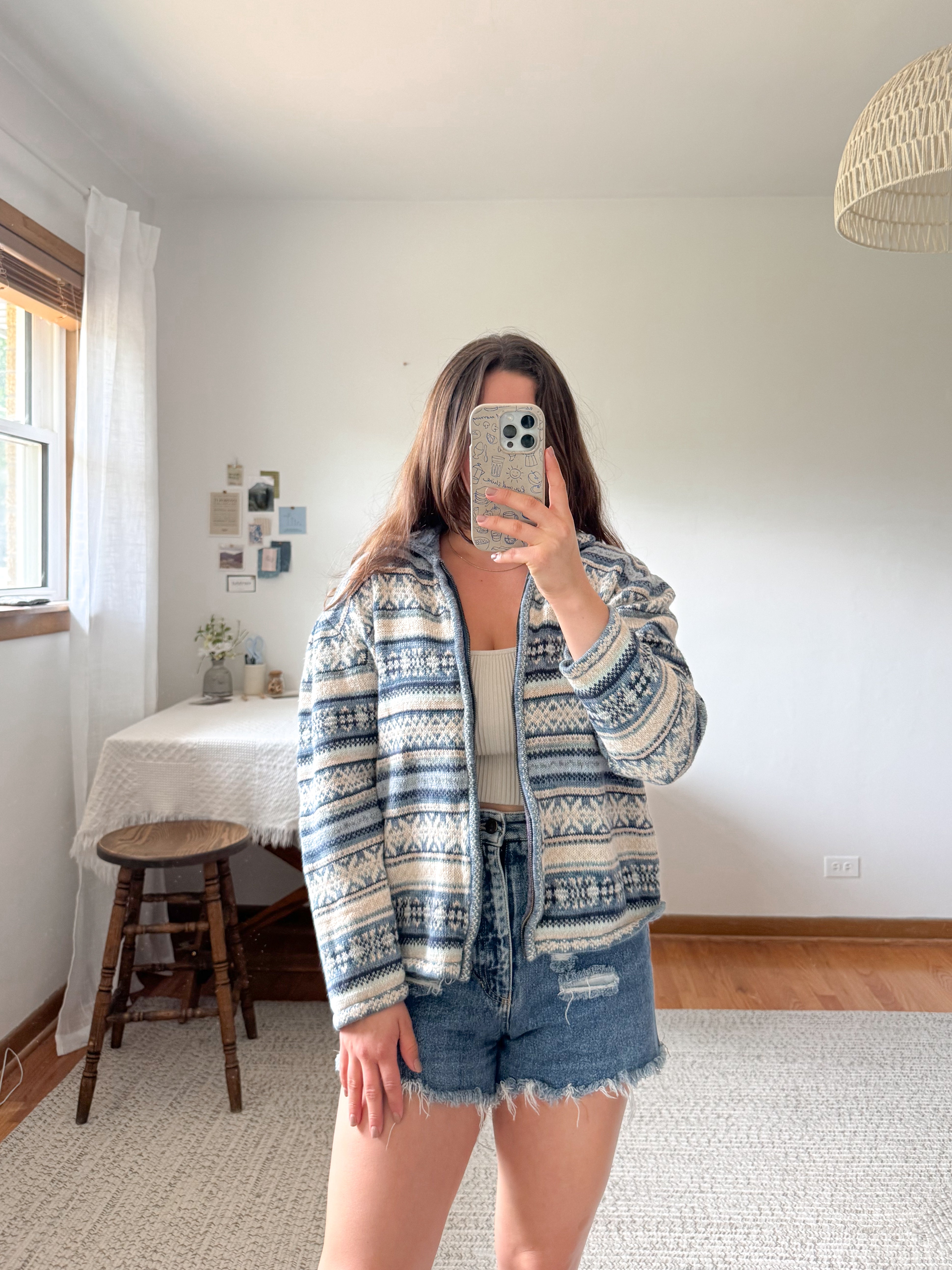The Fair Isle Blue Toned Cardigan (L)