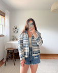The Fair Isle Blue Toned Cardigan (L)