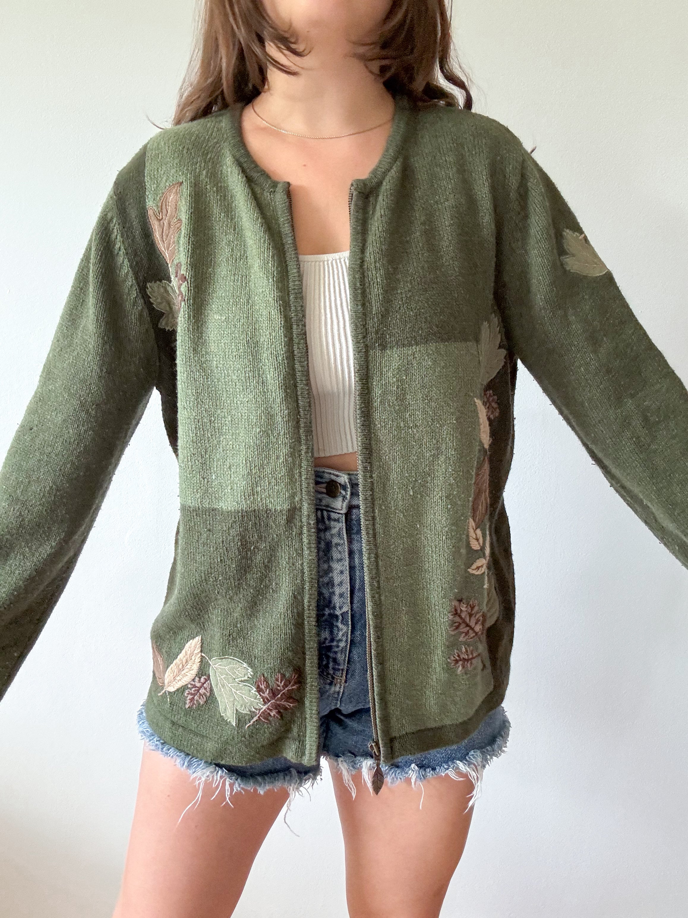 The Leafy Green Cardigan (L)