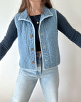 The Denim Quilted Vest (S)