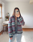 The Autumn Sunset Fair Isle Cardigan (M)