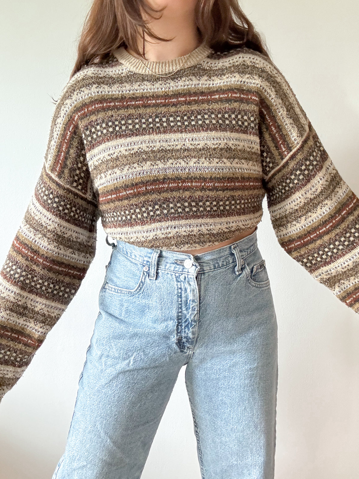 The Mocha Striped Pattern Sweater (LT)