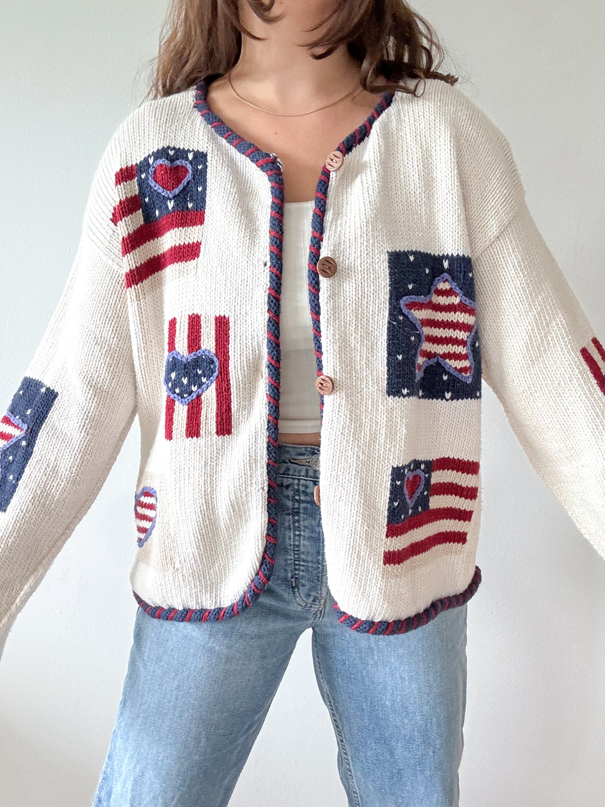 The Patriotic Granny Cardigan (L)