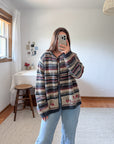 The Autumnal Cozy Striped Cardigan (XL)