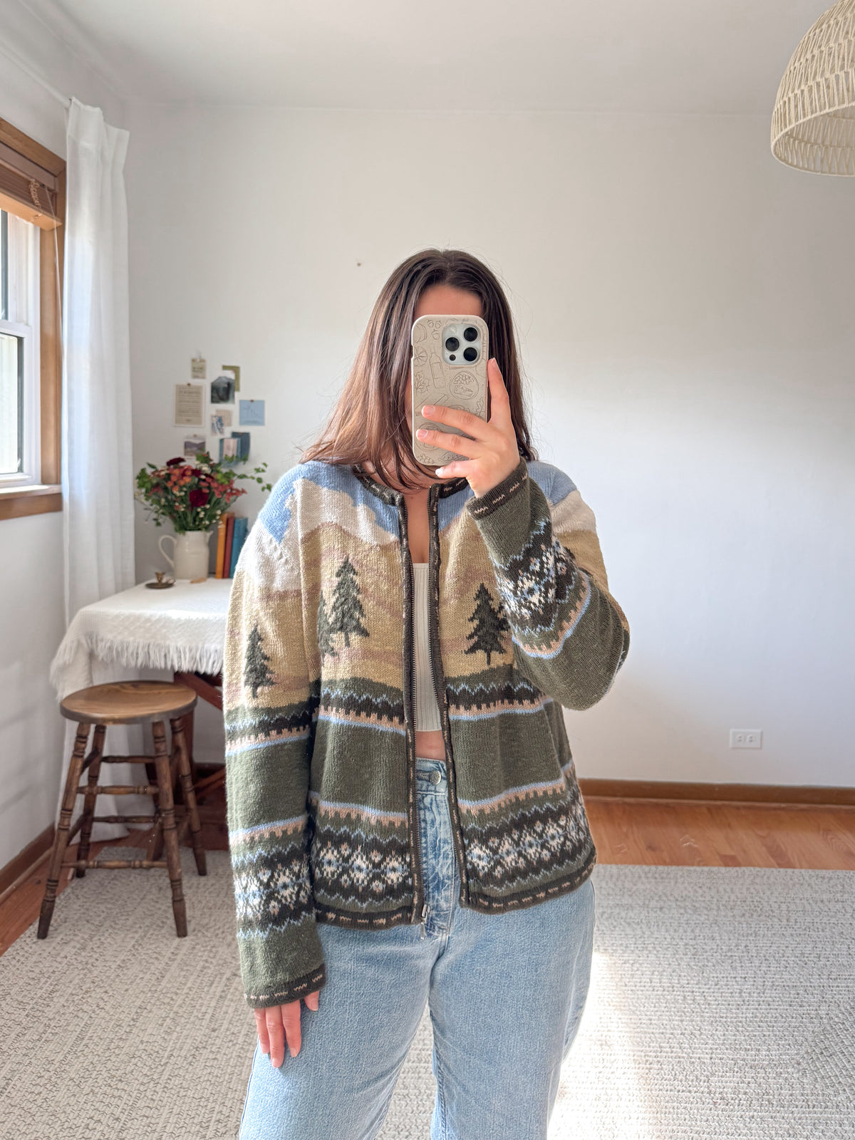 The Fair Isle Tree Zip Up (M)