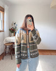 The Fair Isle Tree Zip Up (M)