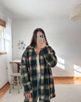 The Campfire Plaid Sherpa Button Up (M)