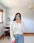 The Crochet Cropped Cloud Cardigan (L)