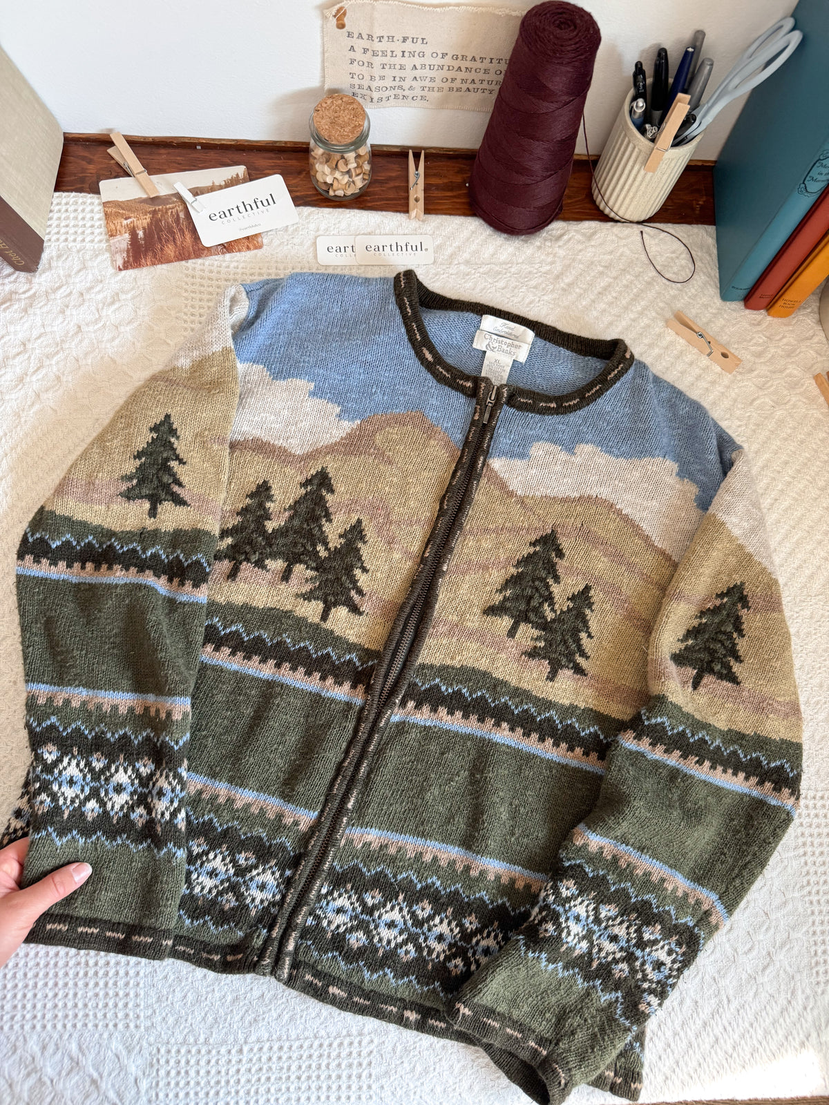 The Fair Isle Tree Zip Up (M)