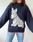 The Schnauzer Navy Mock Neck Sweater (L)