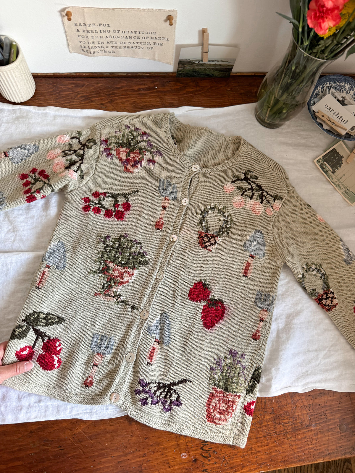 The Strawberry Garden Cardigan (S)