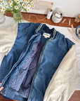 The Edgy Denim Bomber Jacket (M)