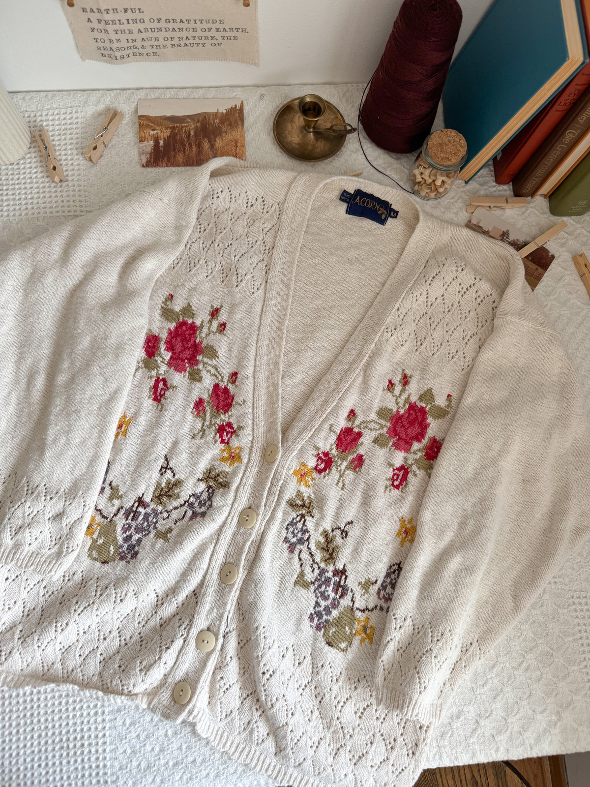 The Pear Foliage Cardigan (M)