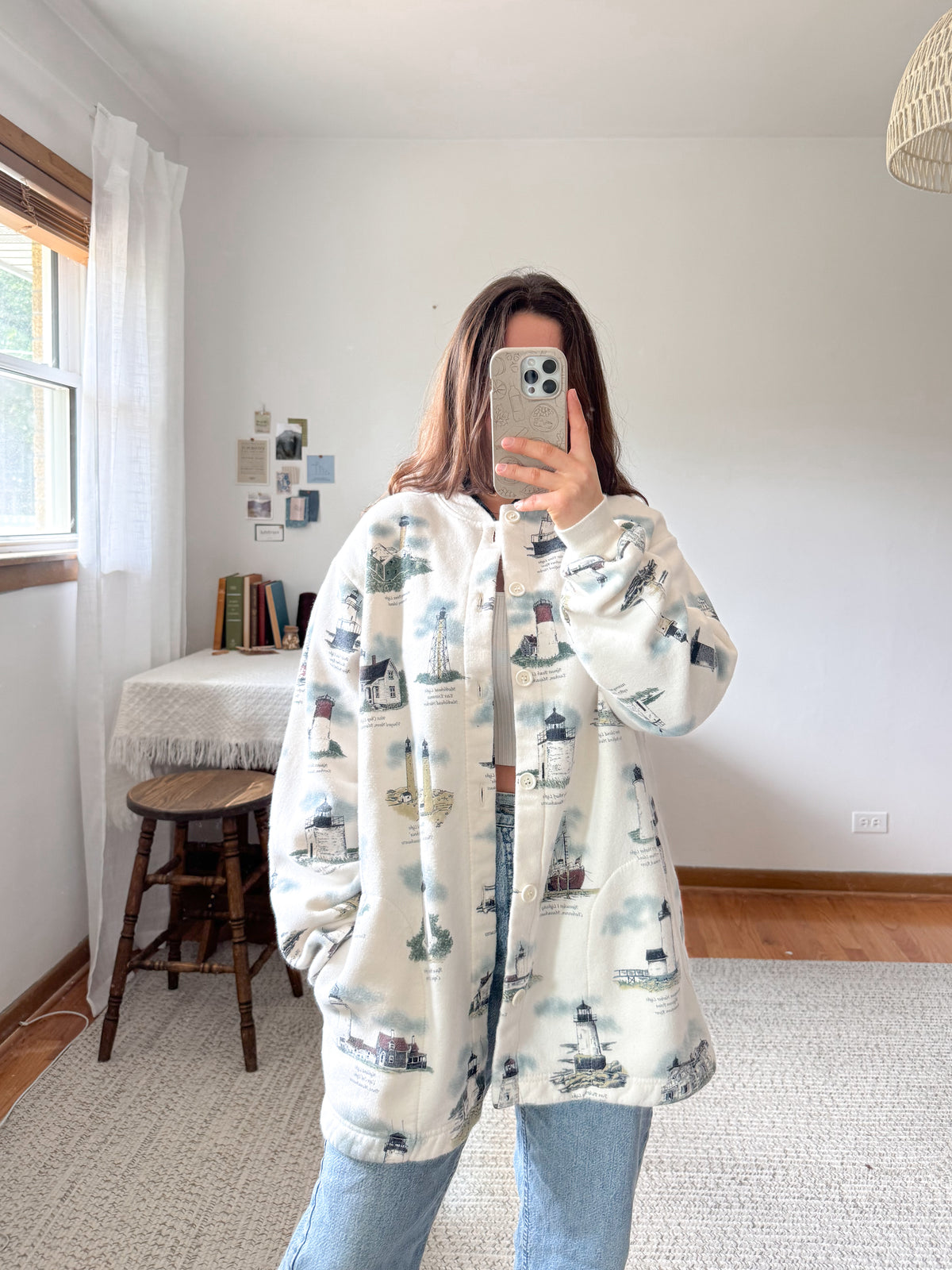 The East Coast Lighthouse Sweatshirt Cardigan (L)