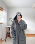 The Cozy Charcoal Zip Up Fleece (MT)
