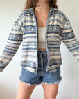 The Fair Isle Blue Toned Cardigan (L)