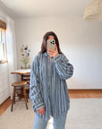 The Fisherman Stripe Button Up (L)