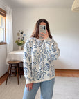 The White & Blue Rose Sweater (L)