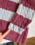 The Striped Currant Cable Sweater (L)