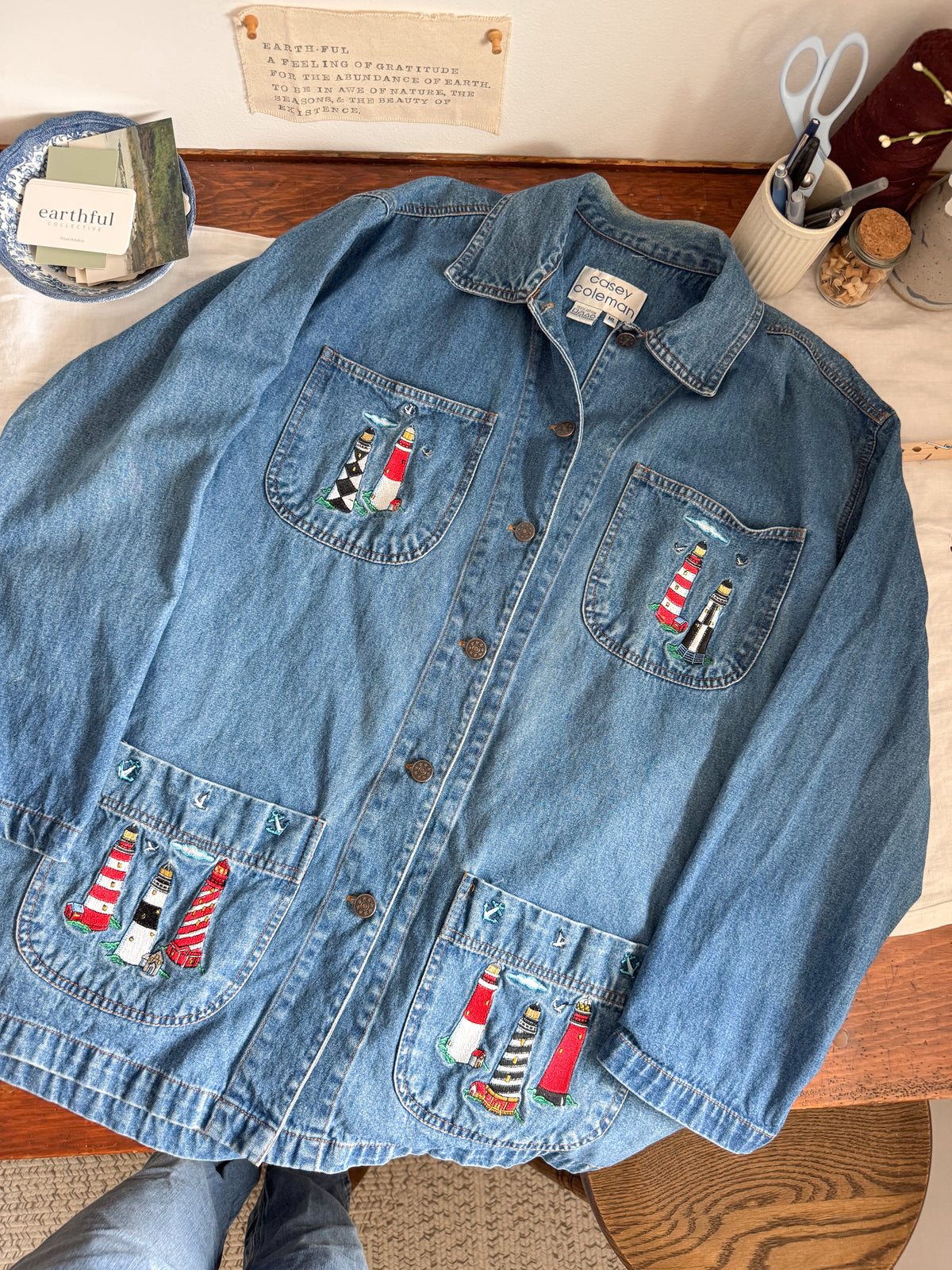 The Cutesy Lighthouse Denim Jacket (L)