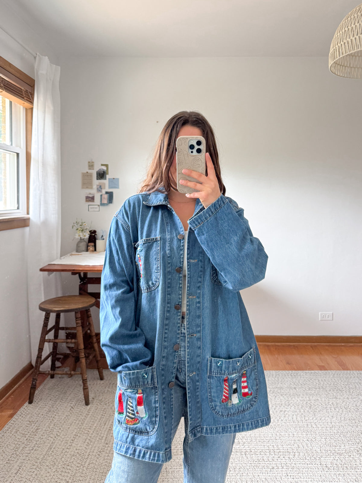 The Cutesy Lighthouse Denim Jacket (L)