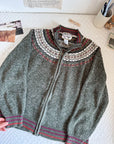 The Olive Heirloom Fair Isle Cardigan (M)