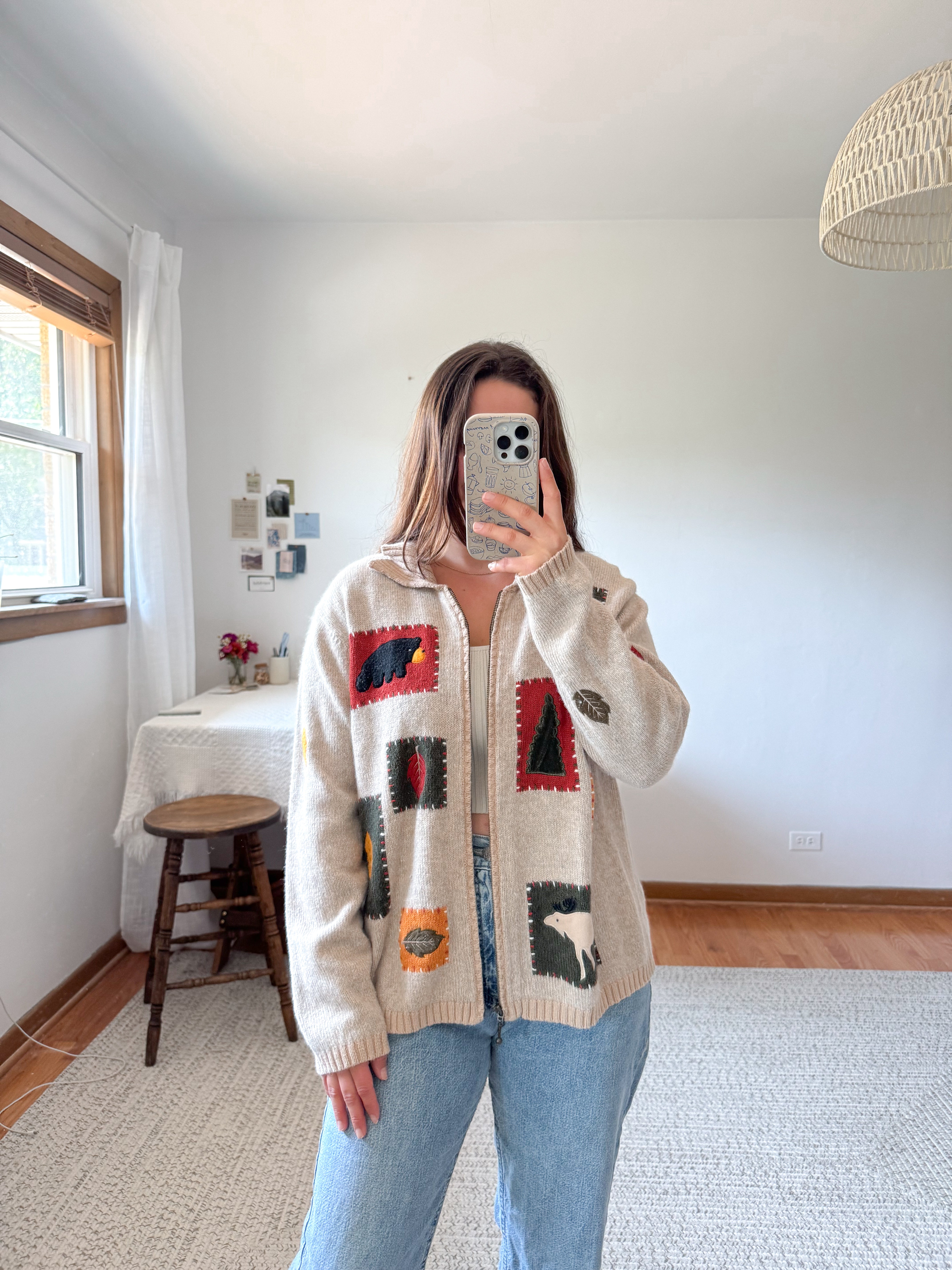 The Autumn Critter Cardigan (L)