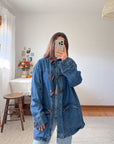 The Dark Wash Denim Toggle Jacket (L)
