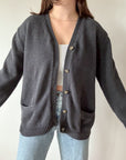 The Charcoal Button Cardigan (L)