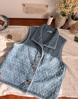The Denim Quilted Vest (S)
