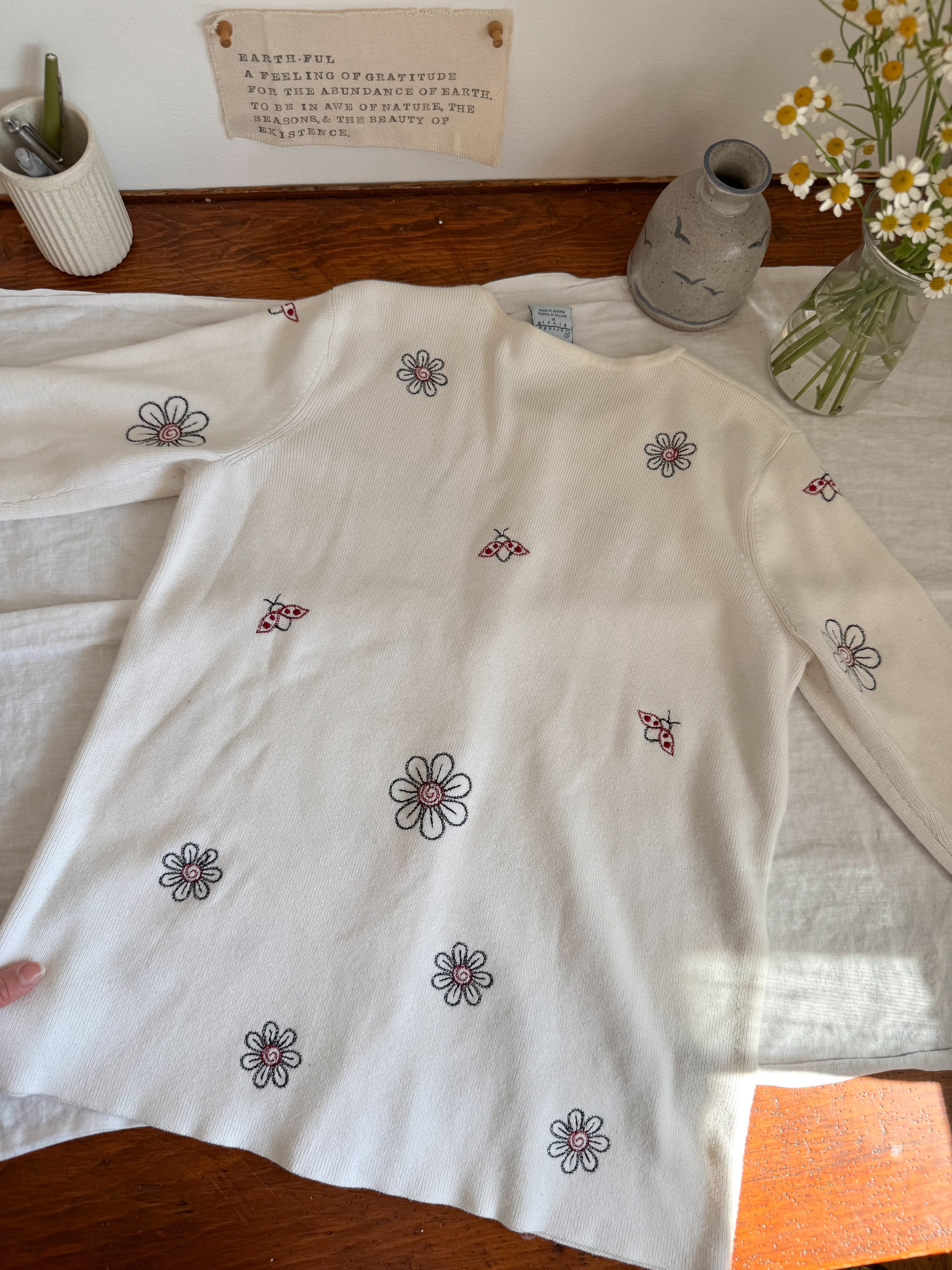 The Ladybug Flower Cardigan (M)