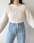 The Almond Milk Lightweight Cable Sweater (L)